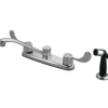 Clearance Water Saving Magellan Centerset Kitchen Faucet with Blade Handles and Sprayer Faucets With Side Spray