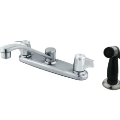 Discount Water Saving Magellan Centerset Kitchen Faucet with Canopy Handles and Side Sprayer Faucets With Side Spray