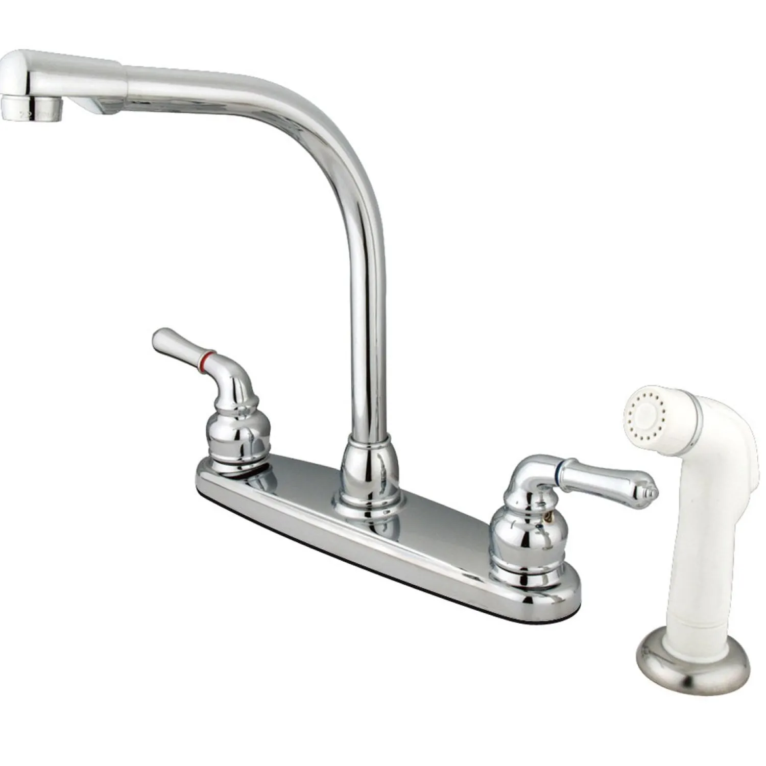 Discount Water Saving Magellan Centerset Kitchen Faucet with White Side Sprayer Faucets With Side Spray