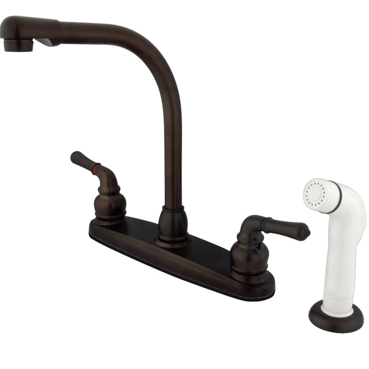 Discount Water Saving Magellan Centerset Kitchen Faucet with White Side Sprayer Faucets With Side Spray