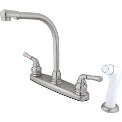 Discount Water Saving Magellan Centerset Kitchen Faucet with White Side Sprayer Faucets With Side Spray