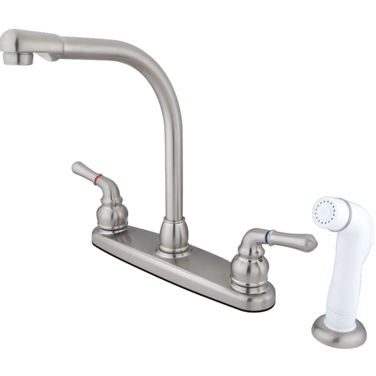 Discount Water Saving Magellan Centerset Kitchen Faucet with White Side Sprayer Faucets With Side Spray