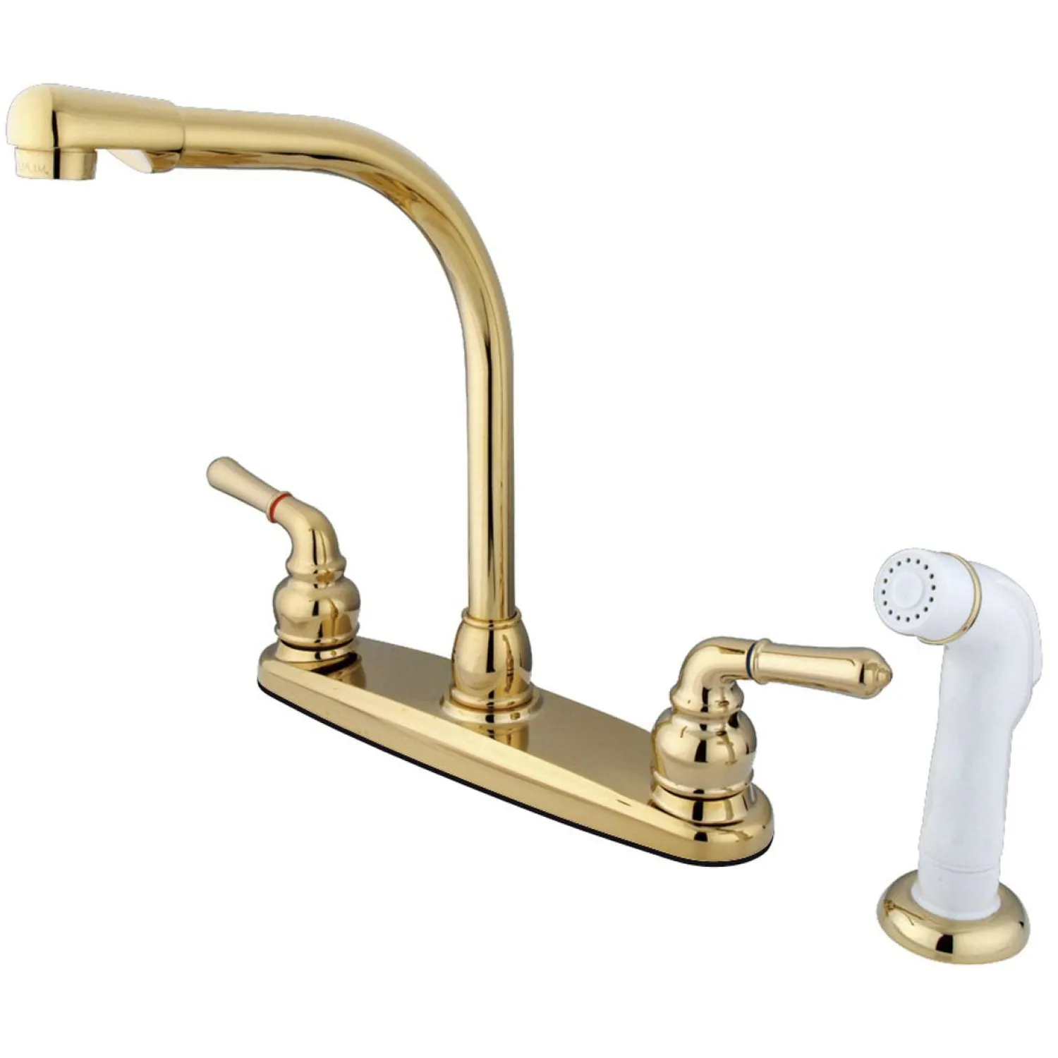 Discount Water Saving Magellan Centerset Kitchen Faucet with White Side Sprayer Faucets With Side Spray
