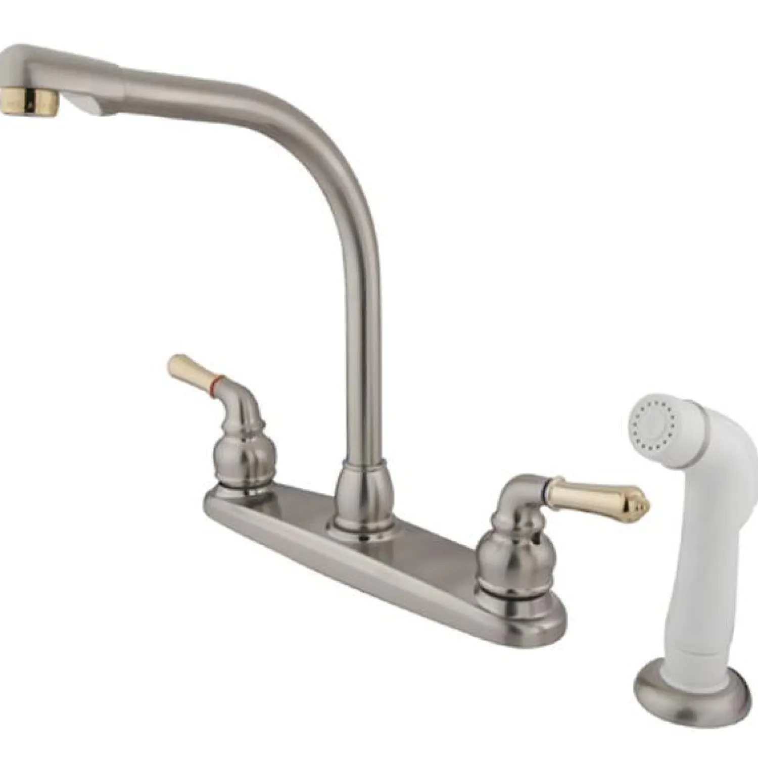 Discount Water Saving Magellan Centerset Kitchen Faucet with White Side Sprayer Faucets With Side Spray