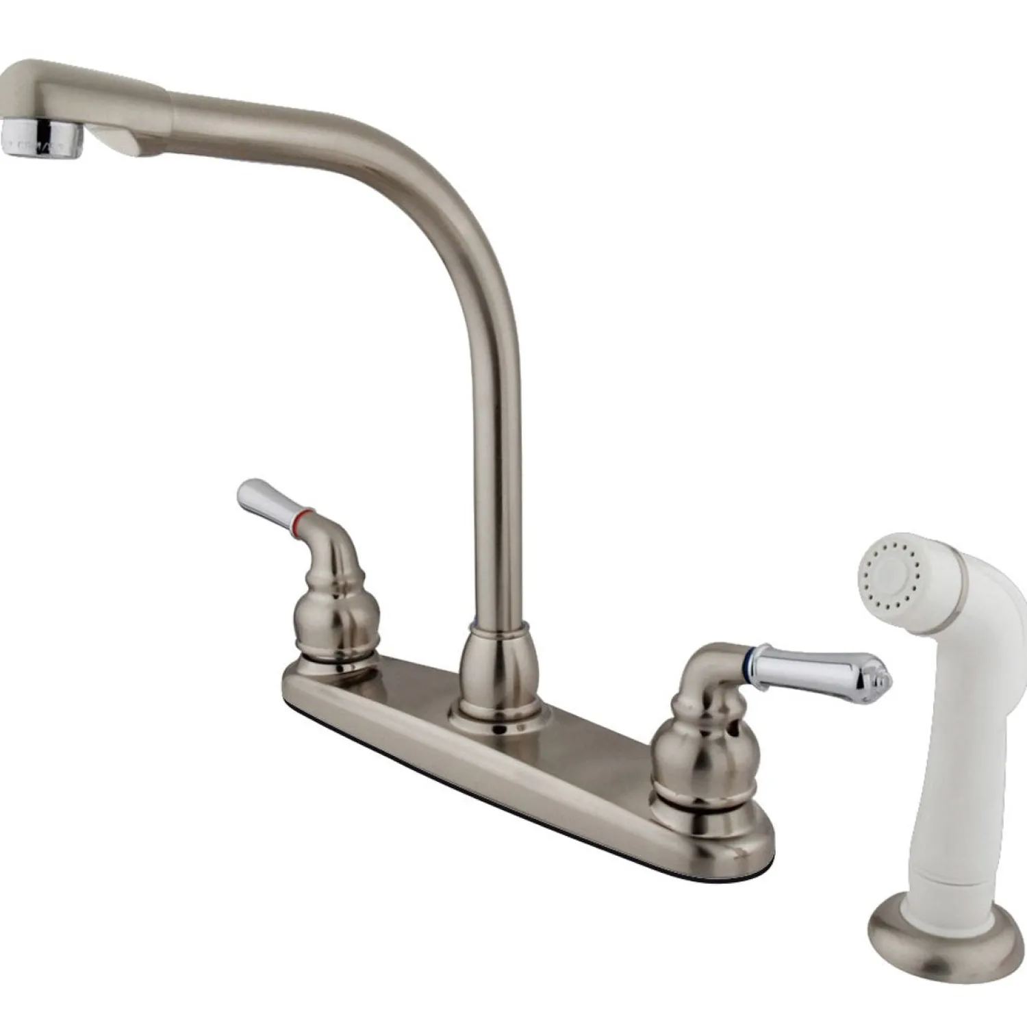 Discount Water Saving Magellan Centerset Kitchen Faucet with White Side Sprayer Faucets With Side Spray