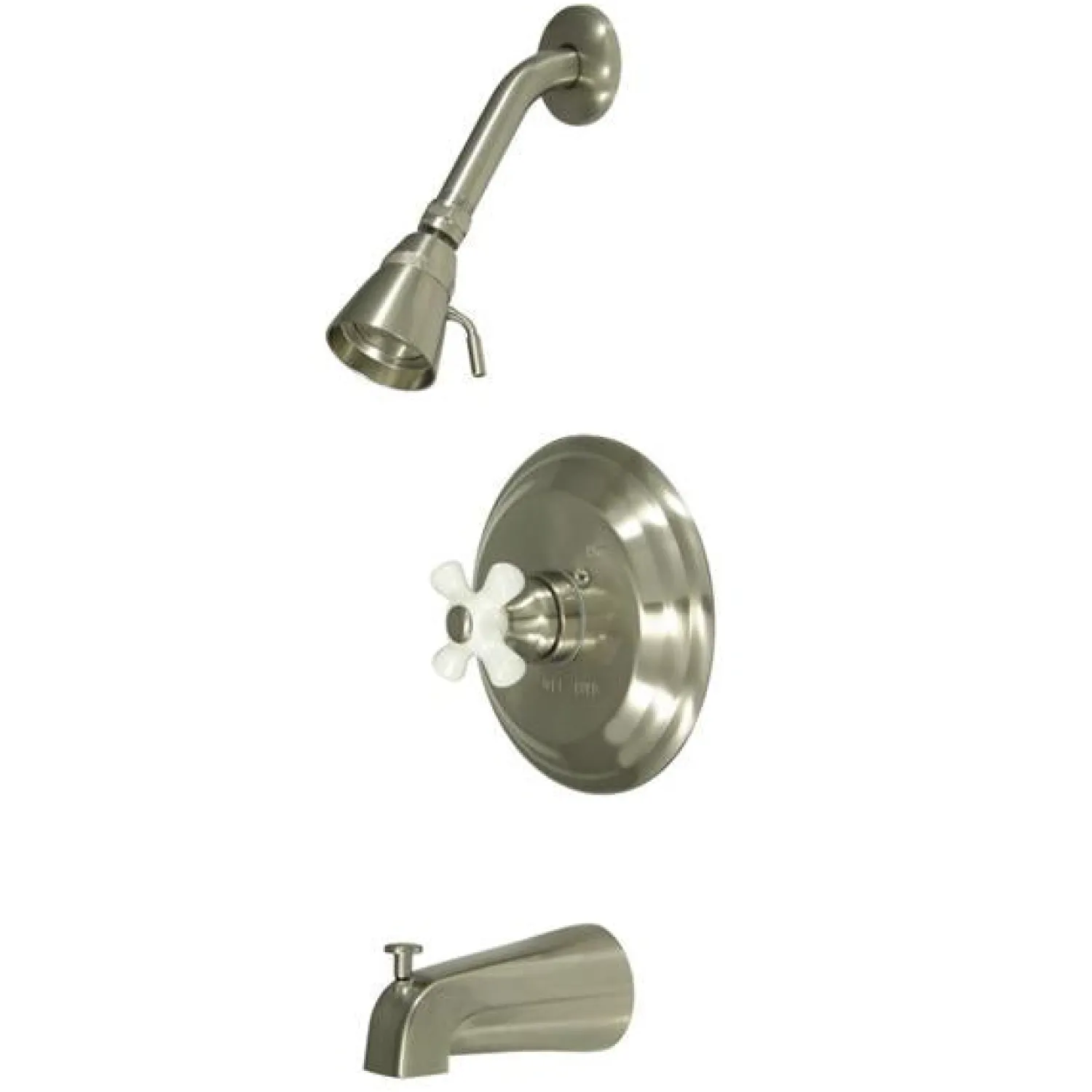 New Water Saving Restoration Tub and Shower Faucet with Porcelain Cross Handles Tub & Shower Sets