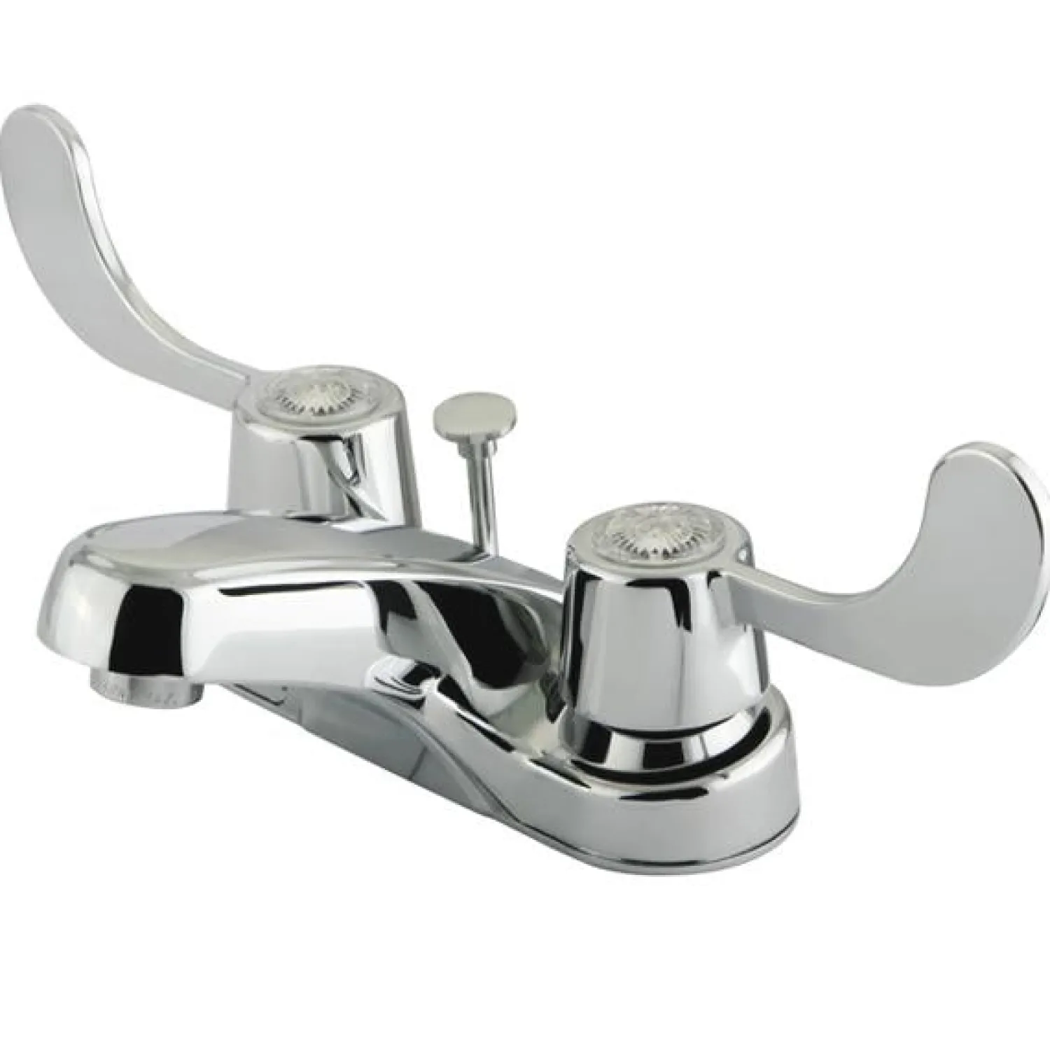Outlet Water Saving Vista Centerset Lavatory Faucet with Blade Handles and Brass Pop Up 4" Center Set