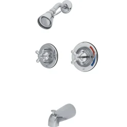 Sale Water Saving Vintage Tub and Shower Faucet with Pressure Balanced Valve and Dual Handle Tub & Shower Sets