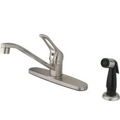 Online Water Saving Wyndham Centerset Kitchen Faucet with Single Loop Handle and Side Sprayer Faucets With Side Spray