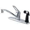 New Water Saving Wyndham Centerset Kitchen Faucet with Single Loop Handle and Deck Sprayer Faucets With Side Spray