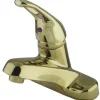 Hot Water Saving Wyndham Centerset Lavatory Faucet with Single Loop Handle 4" Center Set