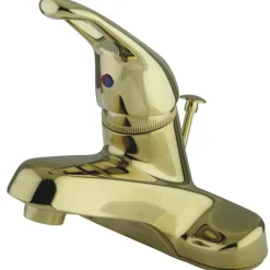 Discount Water Saving Wyndham Centerset Lavatory Faucet with Single Loop Handle and Brass Pop-up 4" Center Set