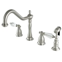 Discount Widespread Kitchen Faucet with Brass Sprayer Widespread Kitchen Faucets|Faucets With Side Spray