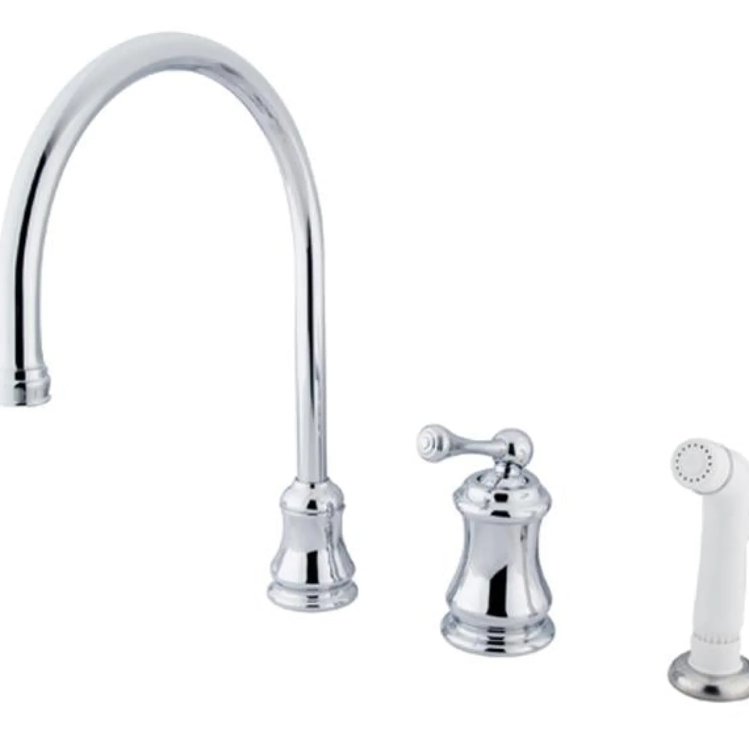 Widespread Single Handle Kitchen Faucet with Non-Metallic Sprayer Widespread Kitchen Faucets|Faucets With Side Spray