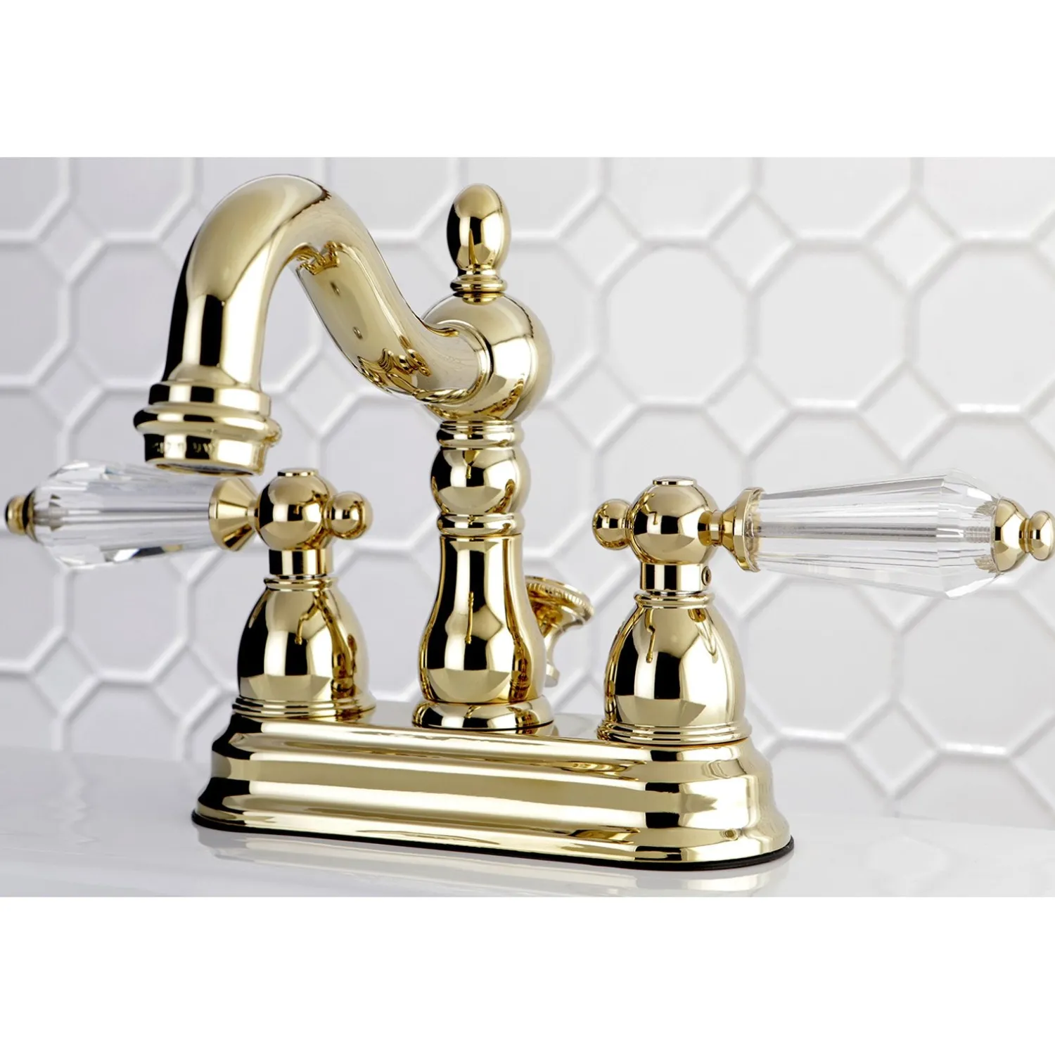 Wilshire Classic 4" Centerset Lavatory Faucet with Brass Pop-up 4" Center Set