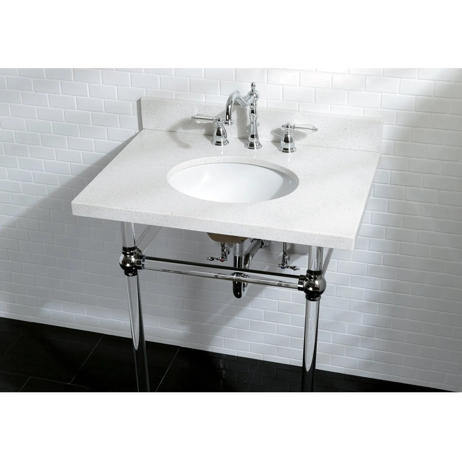 Outlet Wilshire 8" to 16" Widespread Lavatory Faucet with Brass Pop-up 8" Widespread
