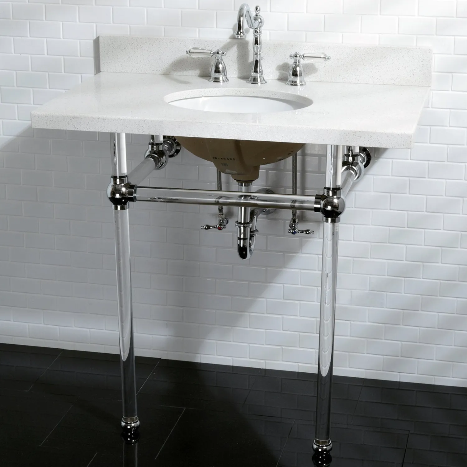 Outlet Wilshire 8" to 16" Widespread Lavatory Faucet with Brass Pop-up 8" Widespread