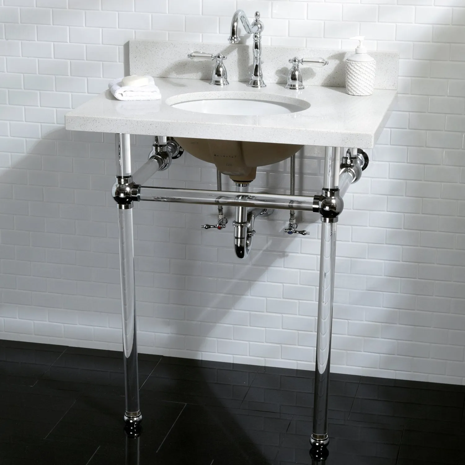 Outlet Wilshire 8" to 16" Widespread Lavatory Faucet with Brass Pop-up 8" Widespread