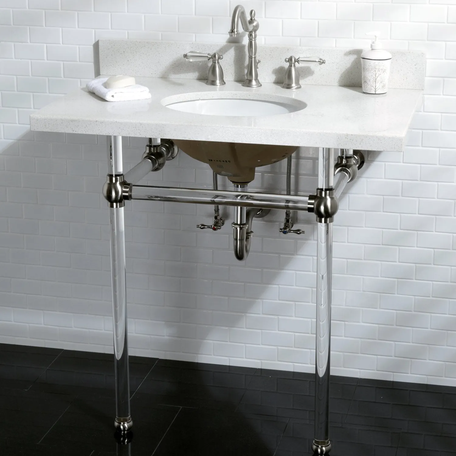Outlet Wilshire 8" to 16" Widespread Lavatory Faucet with Brass Pop-up 8" Widespread