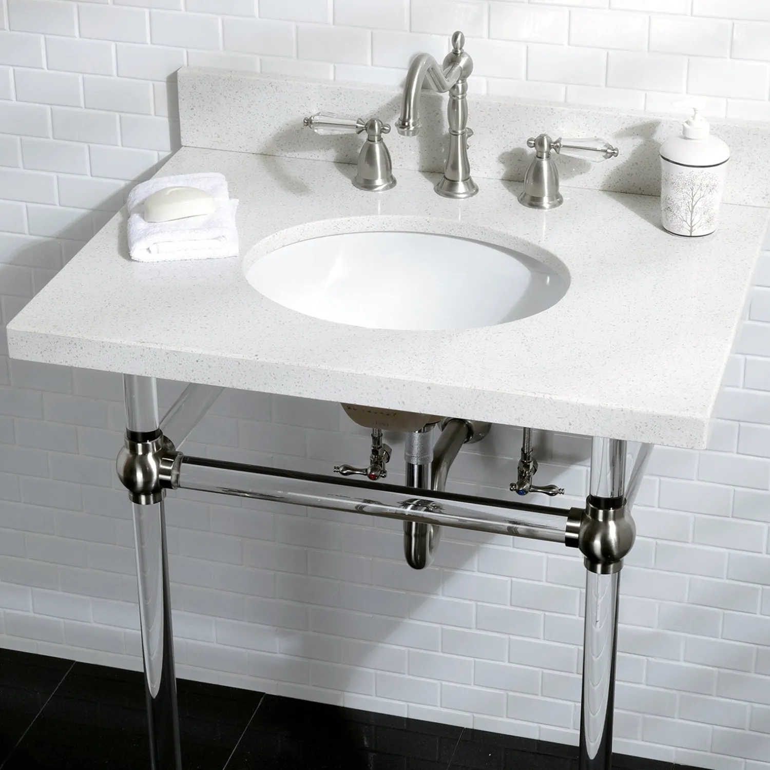 Outlet Wilshire 8" to 16" Widespread Lavatory Faucet with Brass Pop-up 8" Widespread