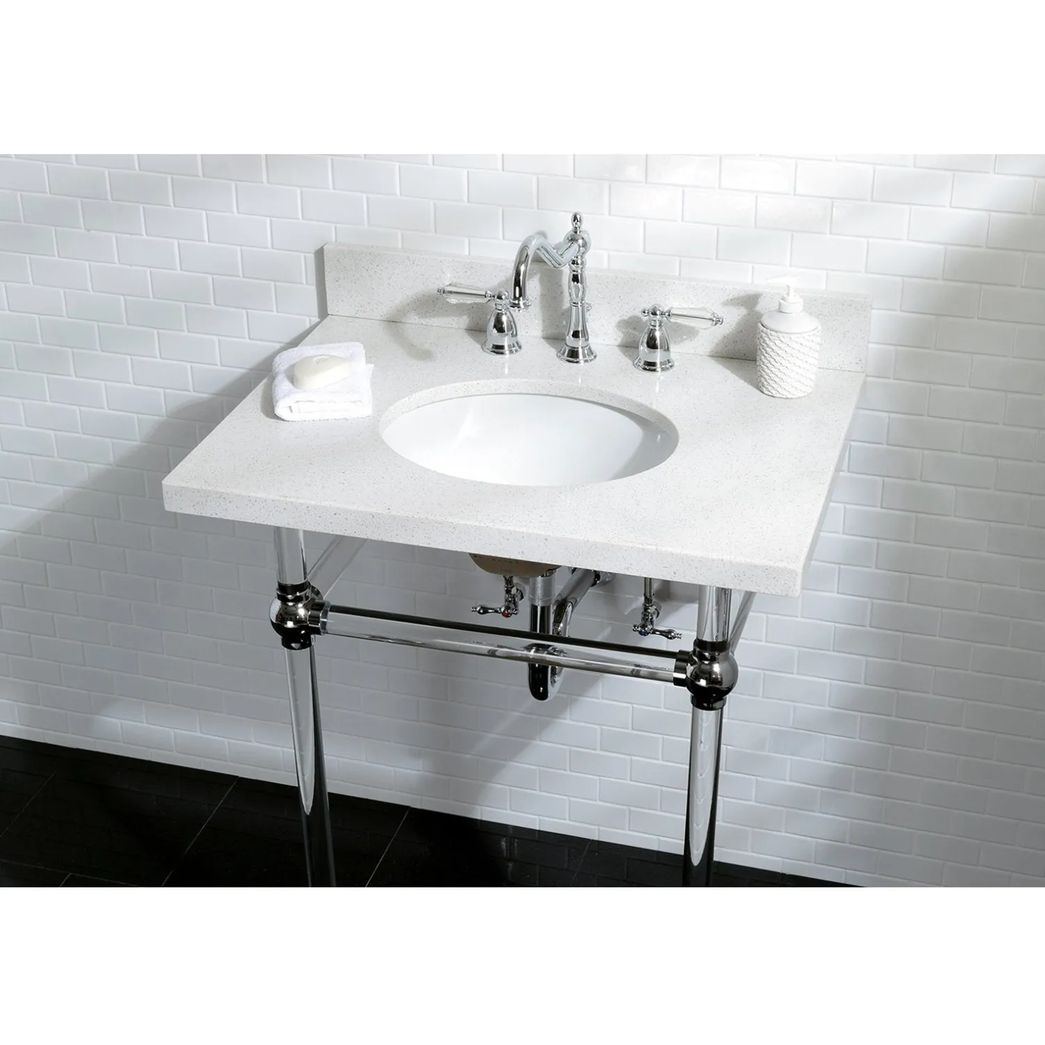 Outlet Wilshire 8" to 16" Widespread Lavatory Faucet with Brass Pop-up 8" Widespread