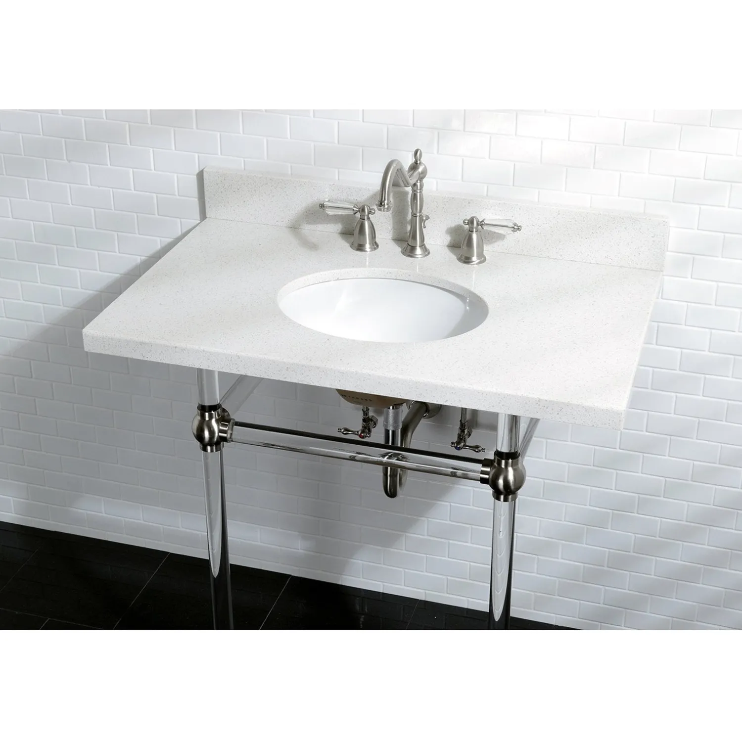 Outlet Wilshire 8" to 16" Widespread Lavatory Faucet with Brass Pop-up 8" Widespread