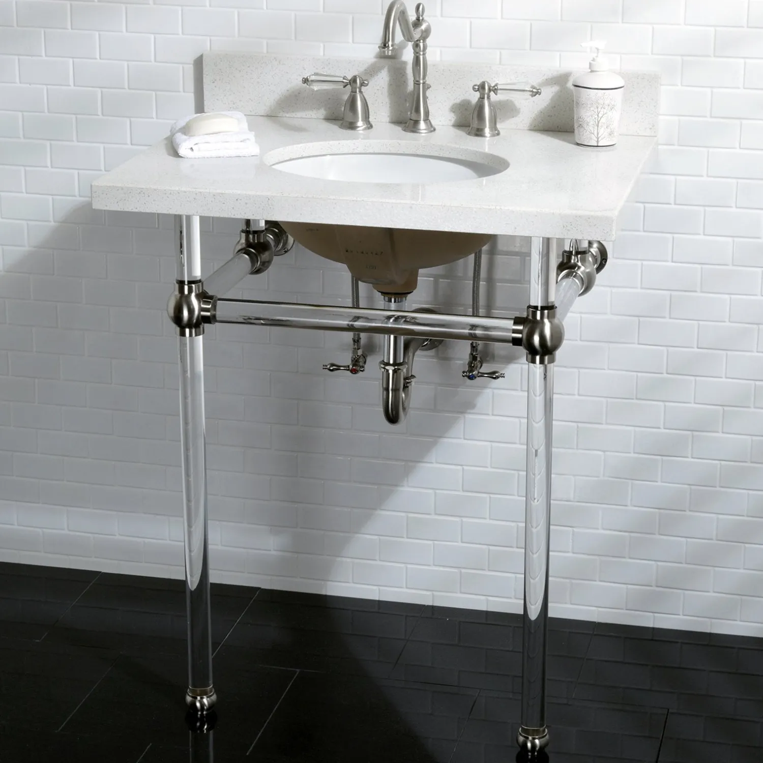 Outlet Wilshire 8" to 16" Widespread Lavatory Faucet with Brass Pop-up 8" Widespread