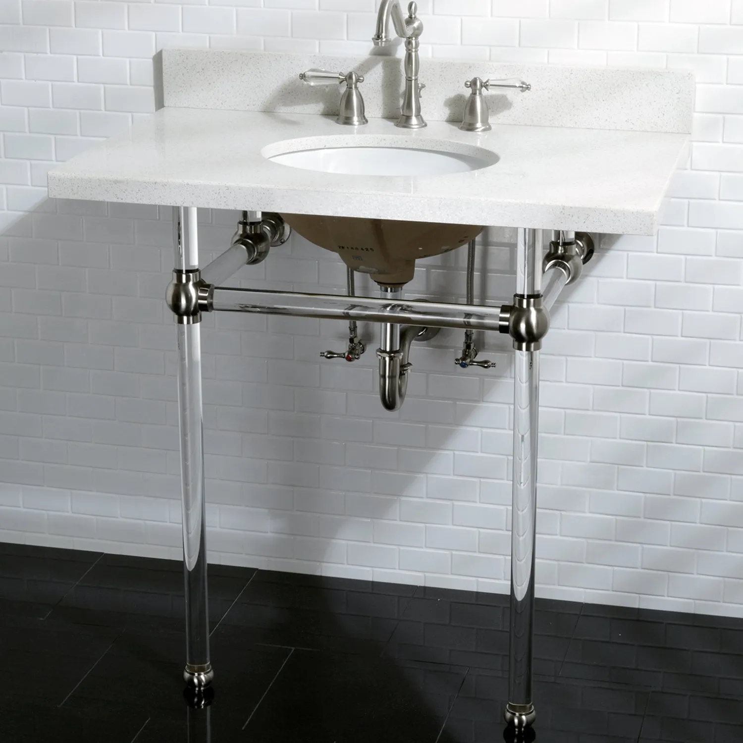Outlet Wilshire 8" to 16" Widespread Lavatory Faucet with Brass Pop-up 8" Widespread