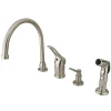 Sale Wyndham Single Loop Handle Kitchen Faucet with Soap Dispenser and Side Sprayer Faucets With Side Spray