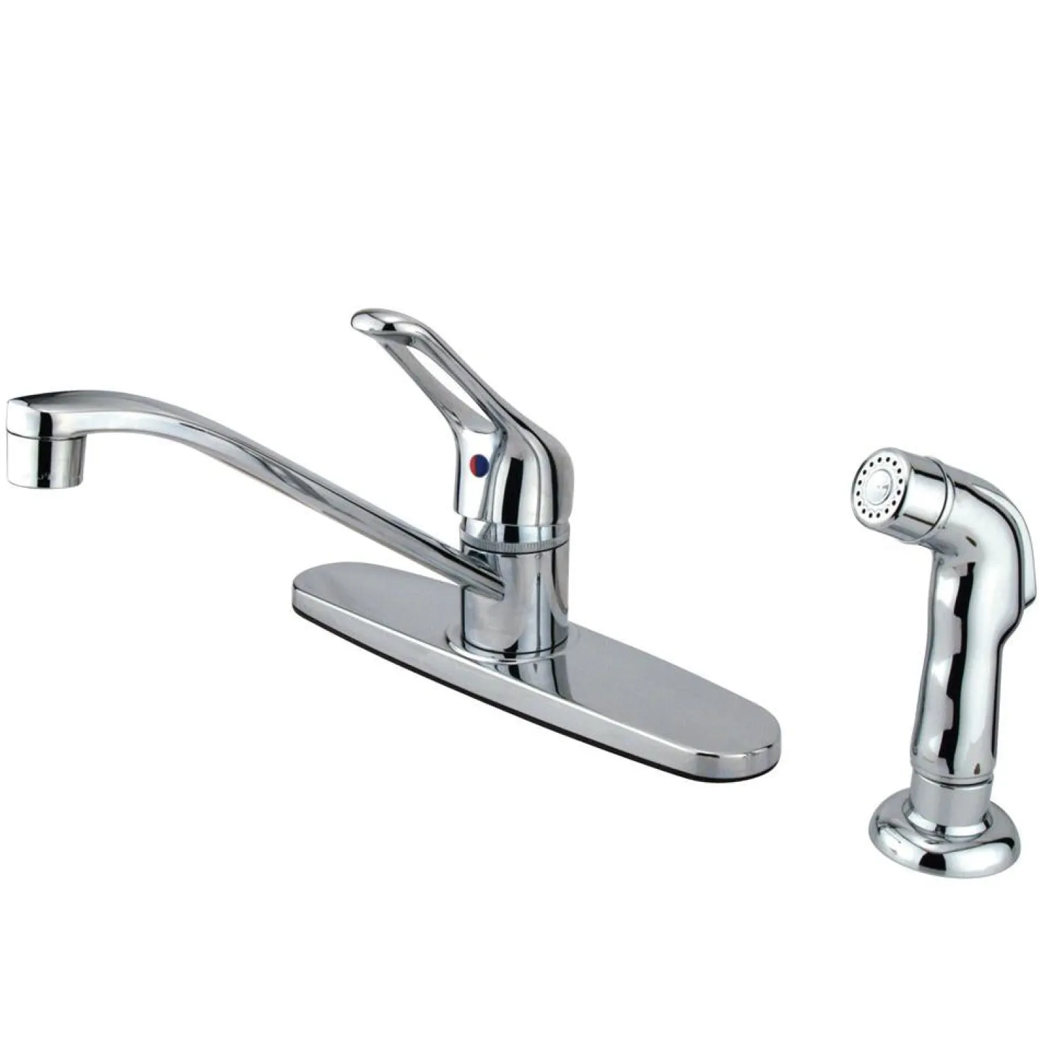 Sale Wyndham Single Handle Kitchen Faucet with Chrome Sprayer Faucets With Side Spray