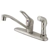 Clearance Wyndham Single Handle Kitchen Faucet with Satin Nickel Sprayer Faucets With Side Spray