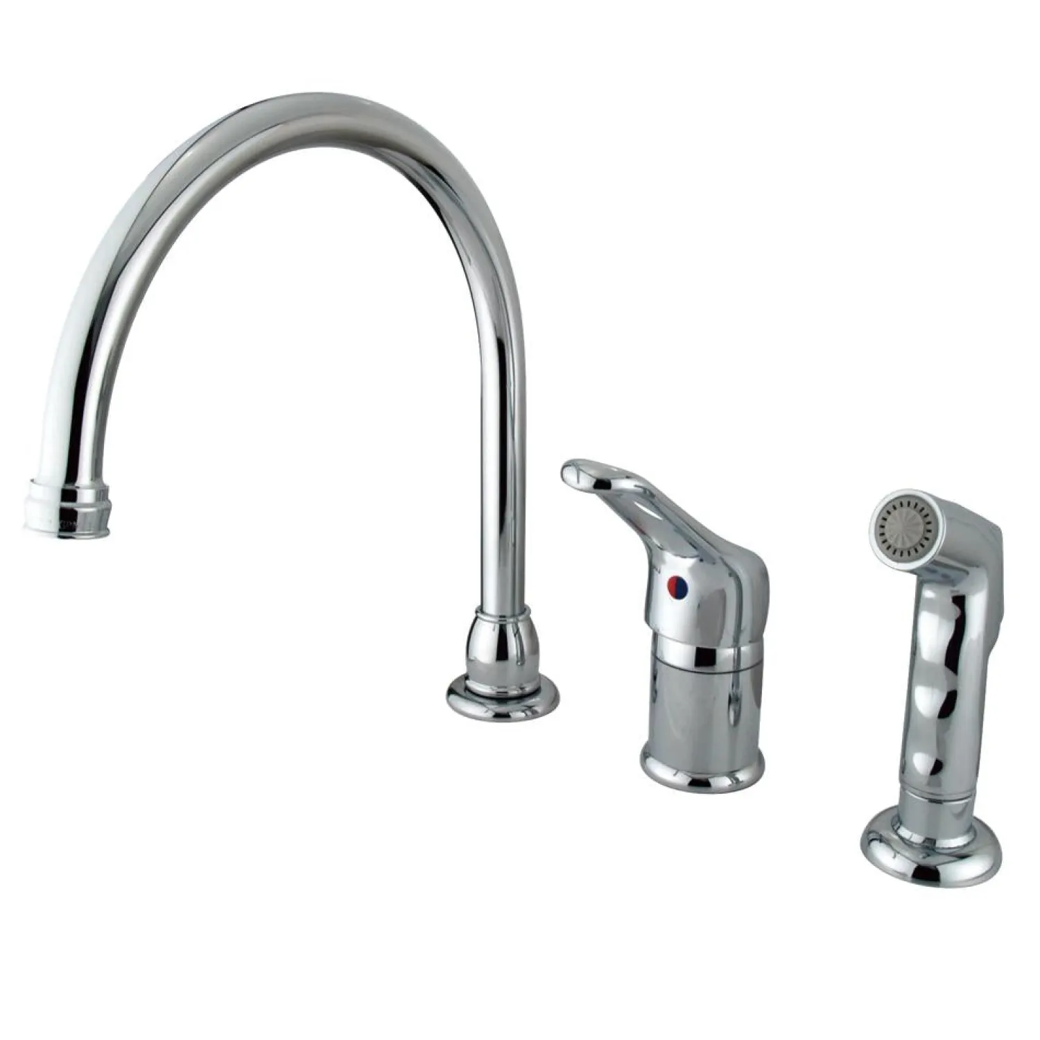 Hot Wyndham Single Loop Handle Kitchen Faucet with Non-Metallic Side Sprayer Widespread Kitchen Faucets|Faucets With Side Spray