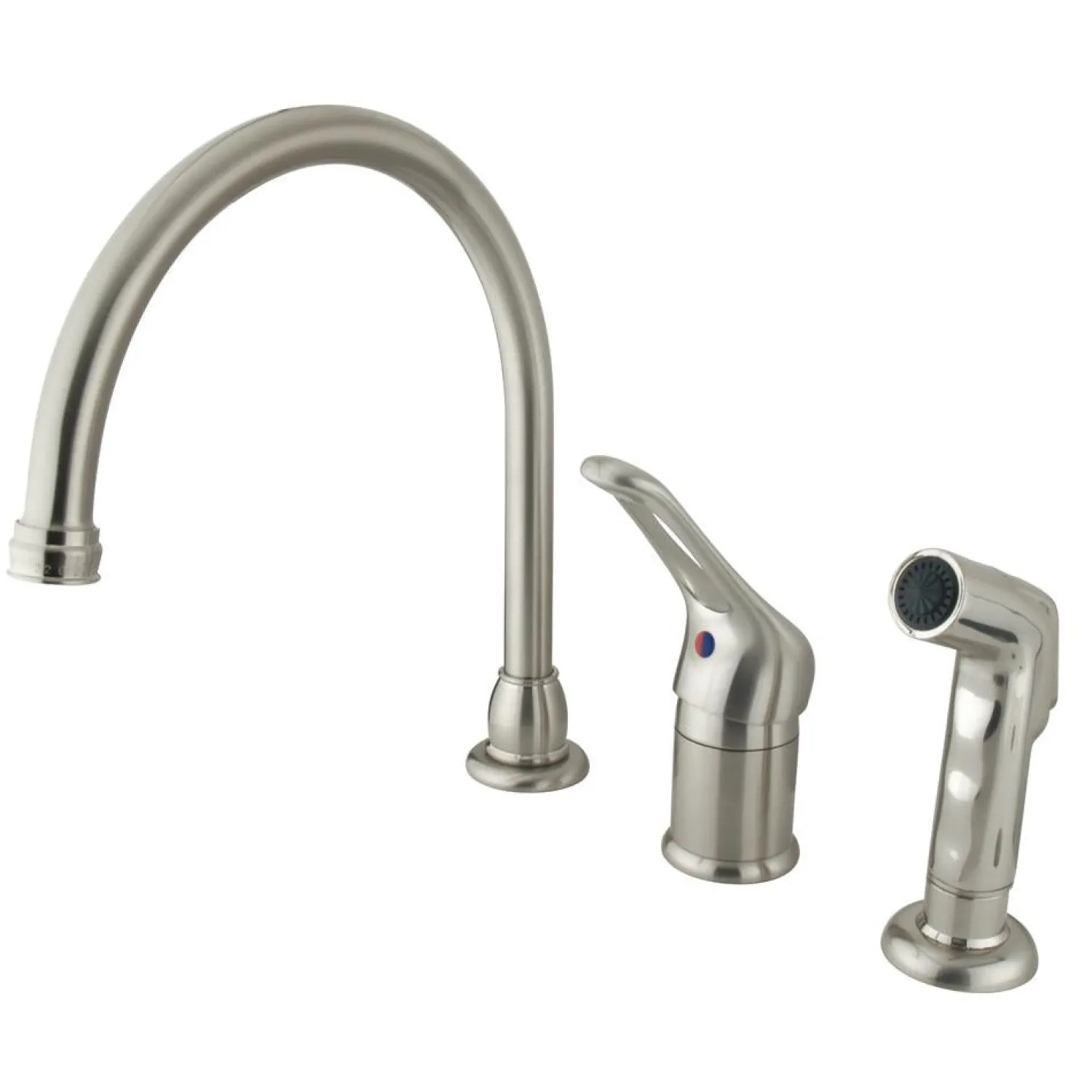 Hot Wyndham Single Loop Handle Kitchen Faucet with Non-Metallic Side Sprayer Widespread Kitchen Faucets|Faucets With Side Spray