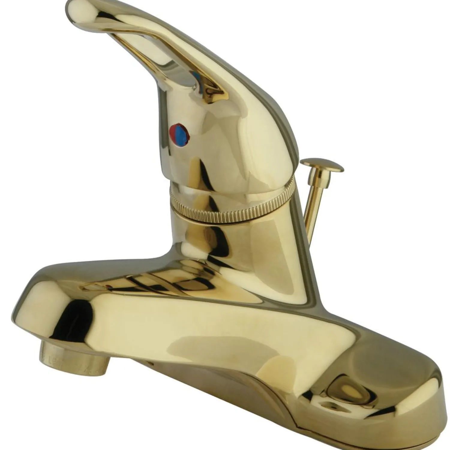 Best Wyndham Single Handle 4" Centerset Lavatory Faucet with Brass Pop-up in Polished Brass 4" Center Set