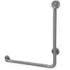 Clearance 24" x 24" L-Shaped ADA Grab Bar in Polished Stainless Grab Bars