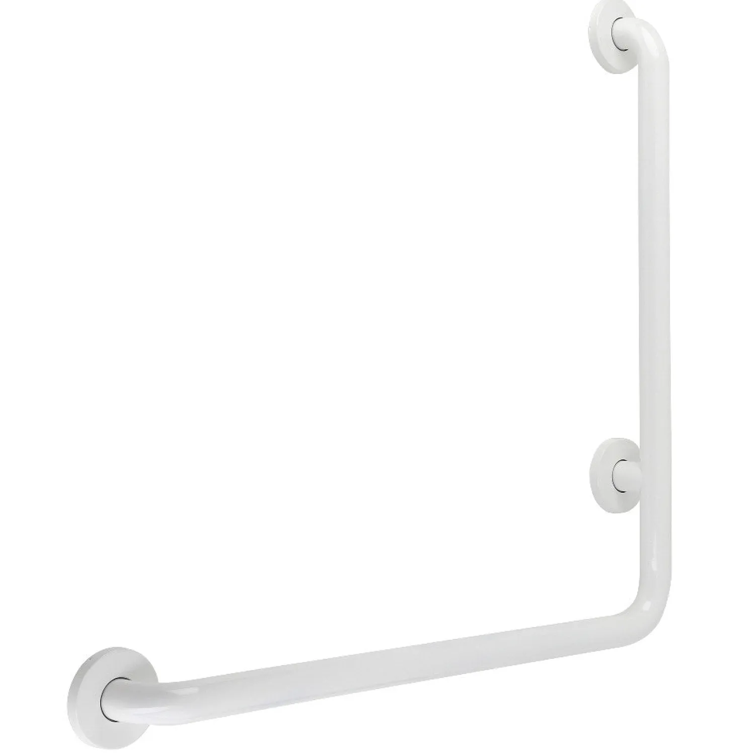 Online 24" x 24" L-Shaped ADA Grab Bar in White Grab Bars