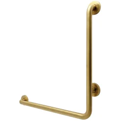 Clearance 24" x 24" L-Shaped ADA Grab Bar in Brushed Brass Grab Bars
