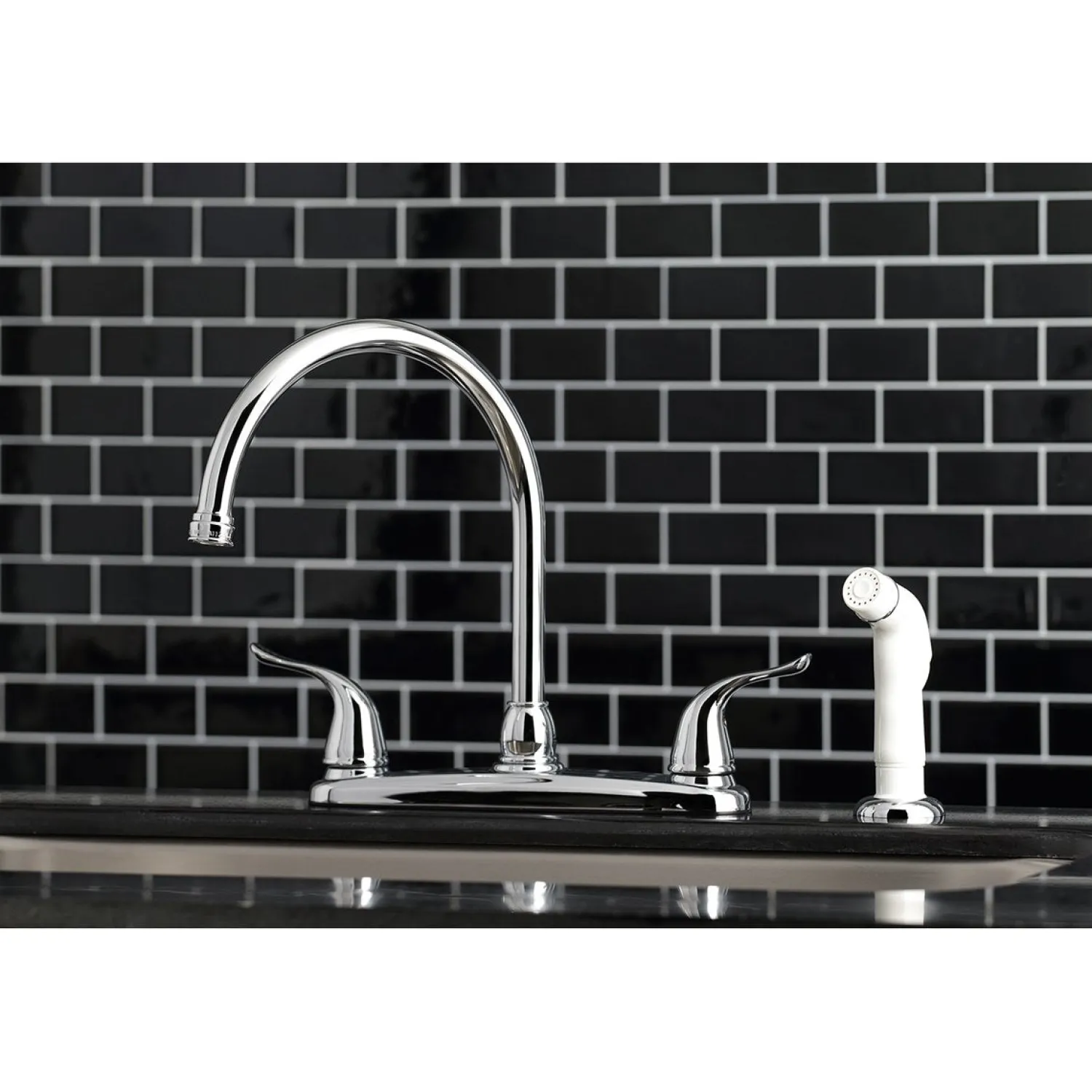New Yosemite 8" Centerset Kitchen Faucet with Sprayer Faucets With Side Spray