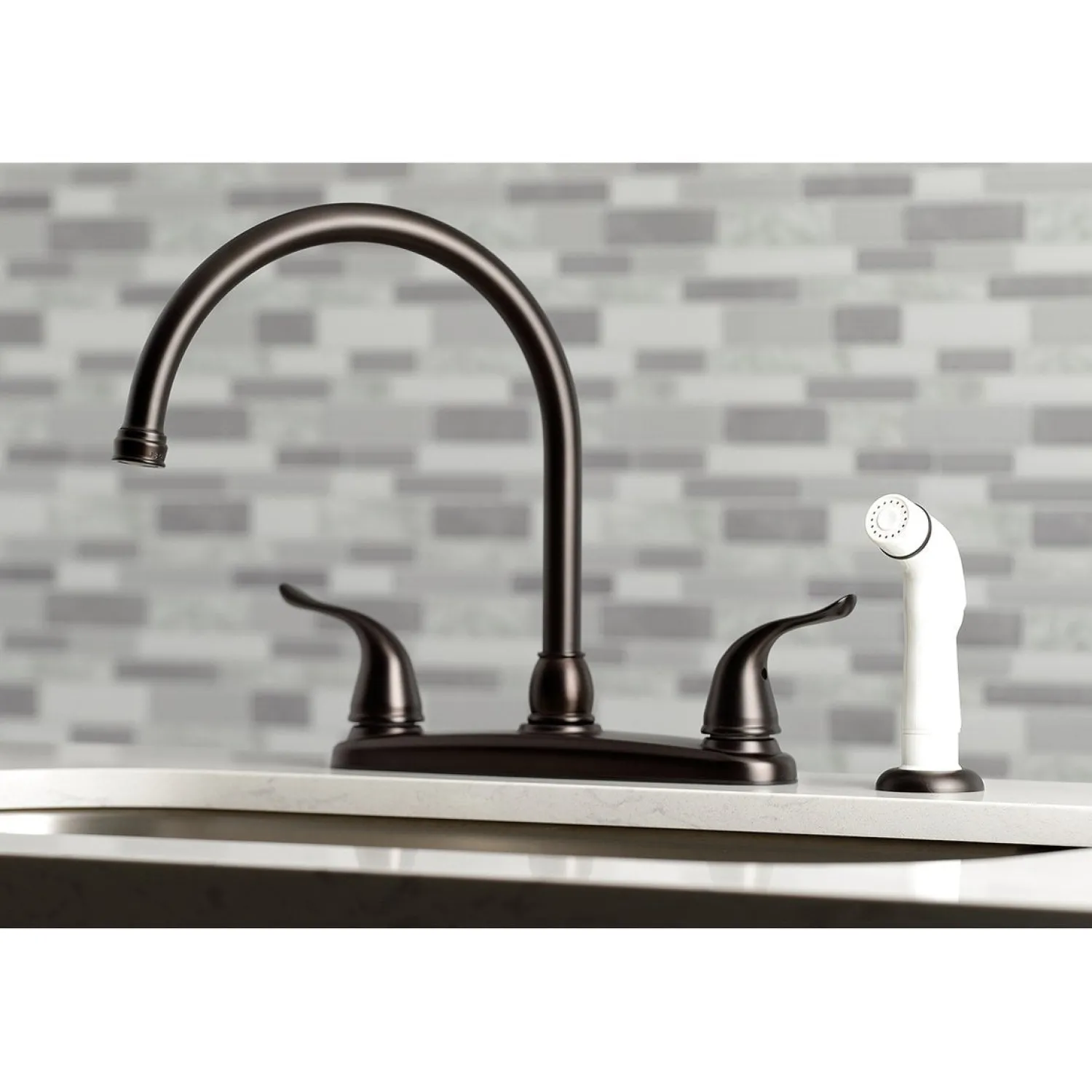 New Yosemite 8" Centerset Kitchen Faucet with Sprayer Faucets With Side Spray