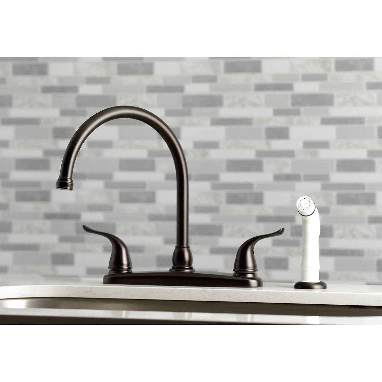 New Yosemite 8" Centerset Kitchen Faucet with Sprayer Faucets With Side Spray
