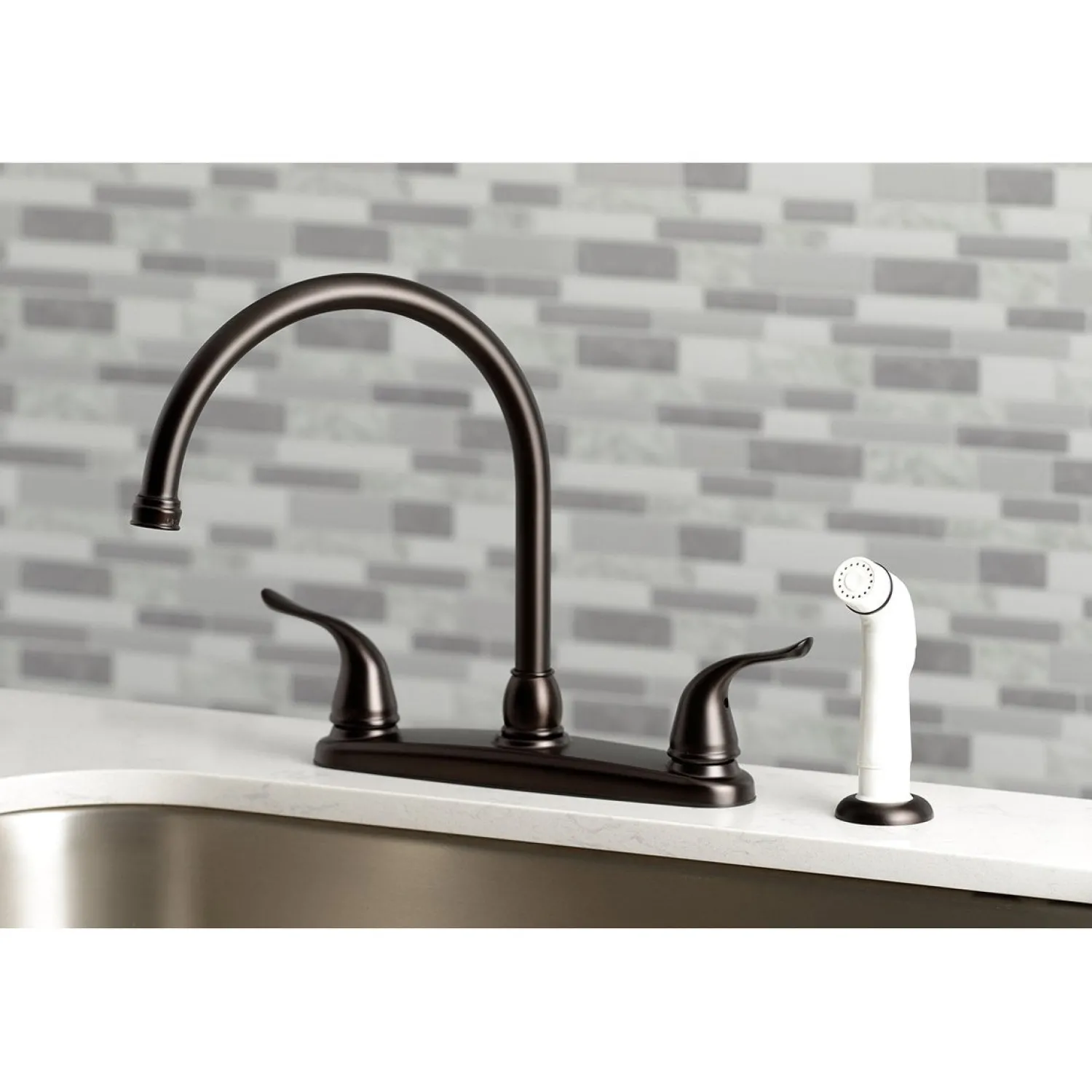 New Yosemite 8" Centerset Kitchen Faucet with Sprayer Faucets With Side Spray