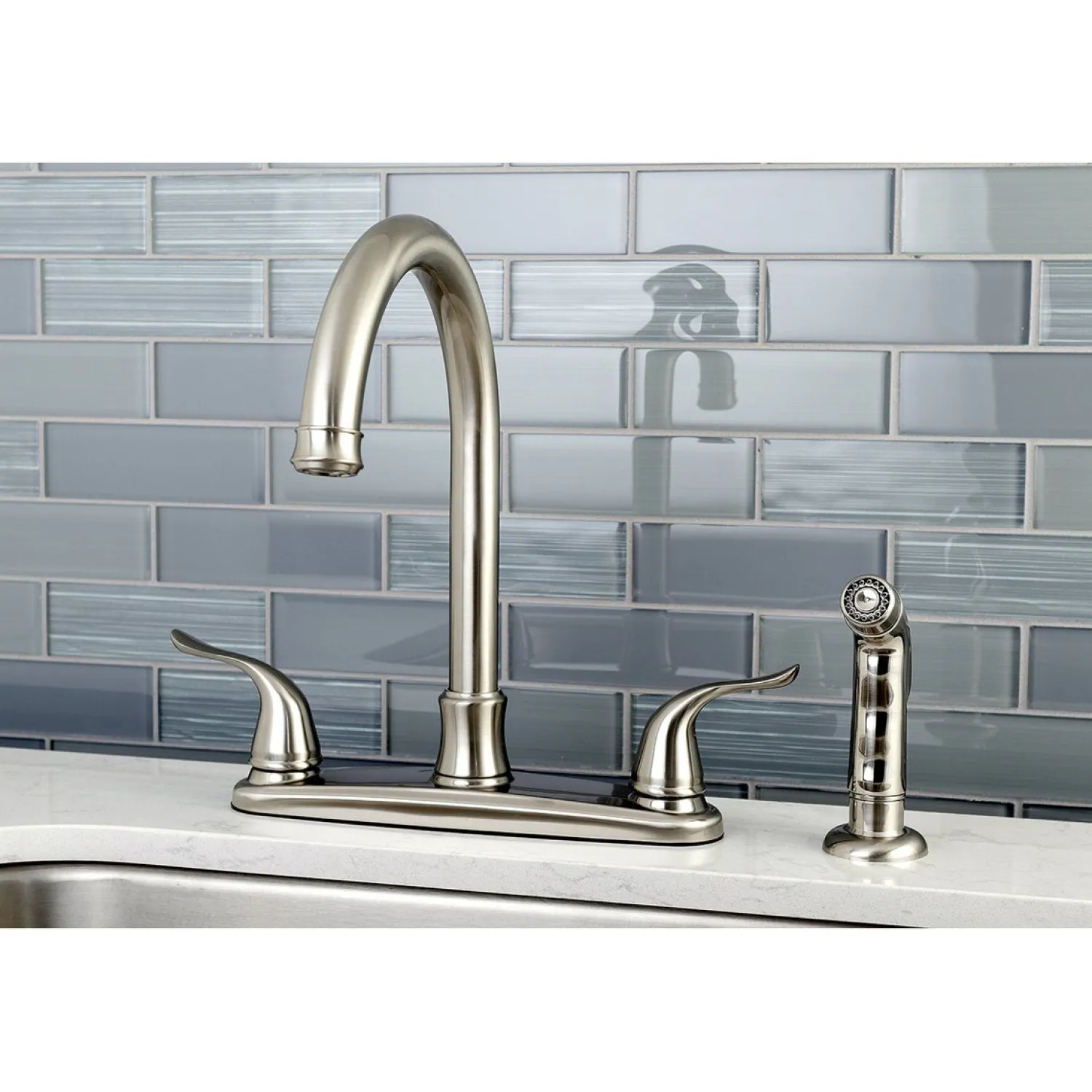 Outlet Yosemite 8-Inch Centerset Kitchen Faucet with Side Sprayer Faucets With Side Spray