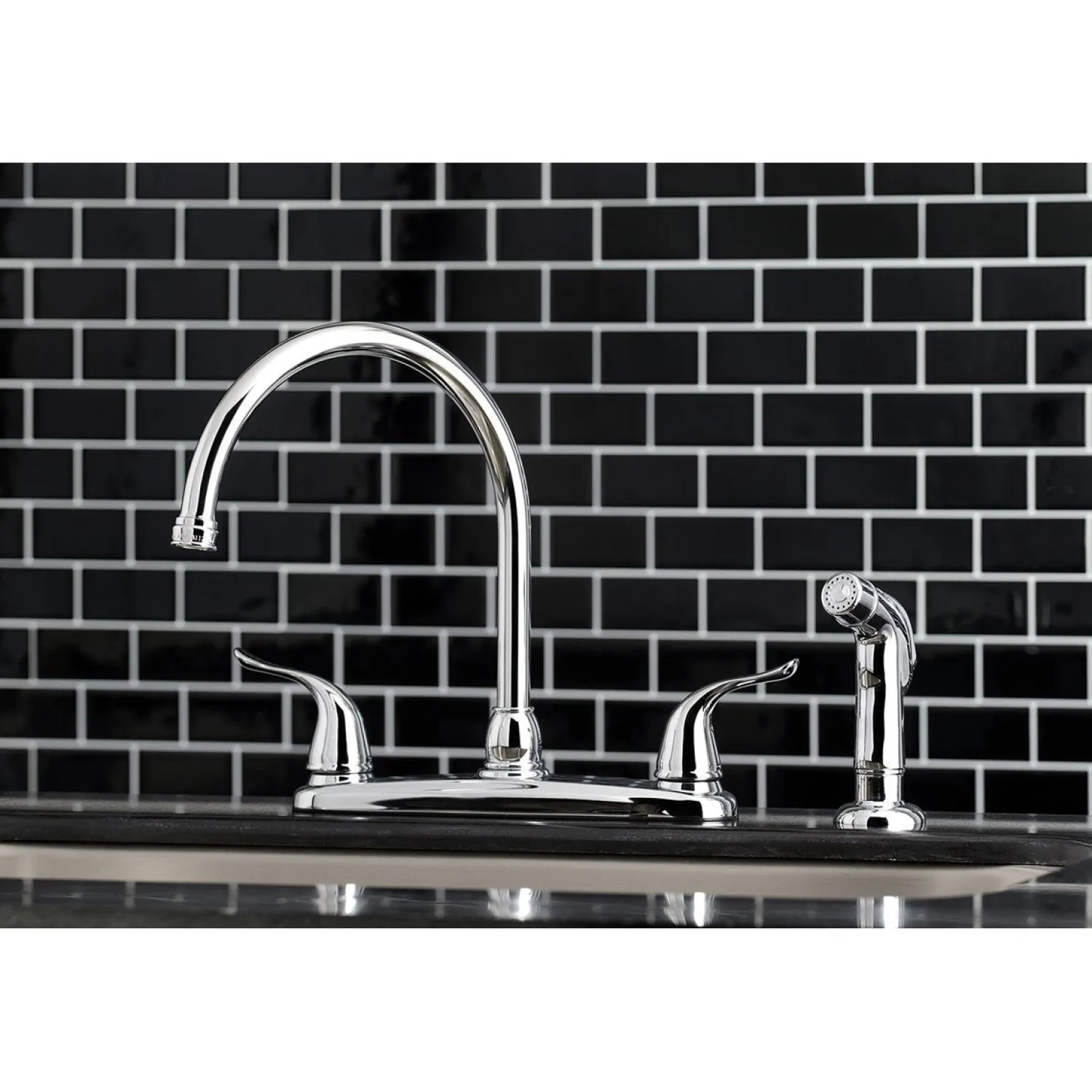 New Yosemite 8-Inch Centerset Kitchen Faucet with Sprayer Faucets With Side Spray