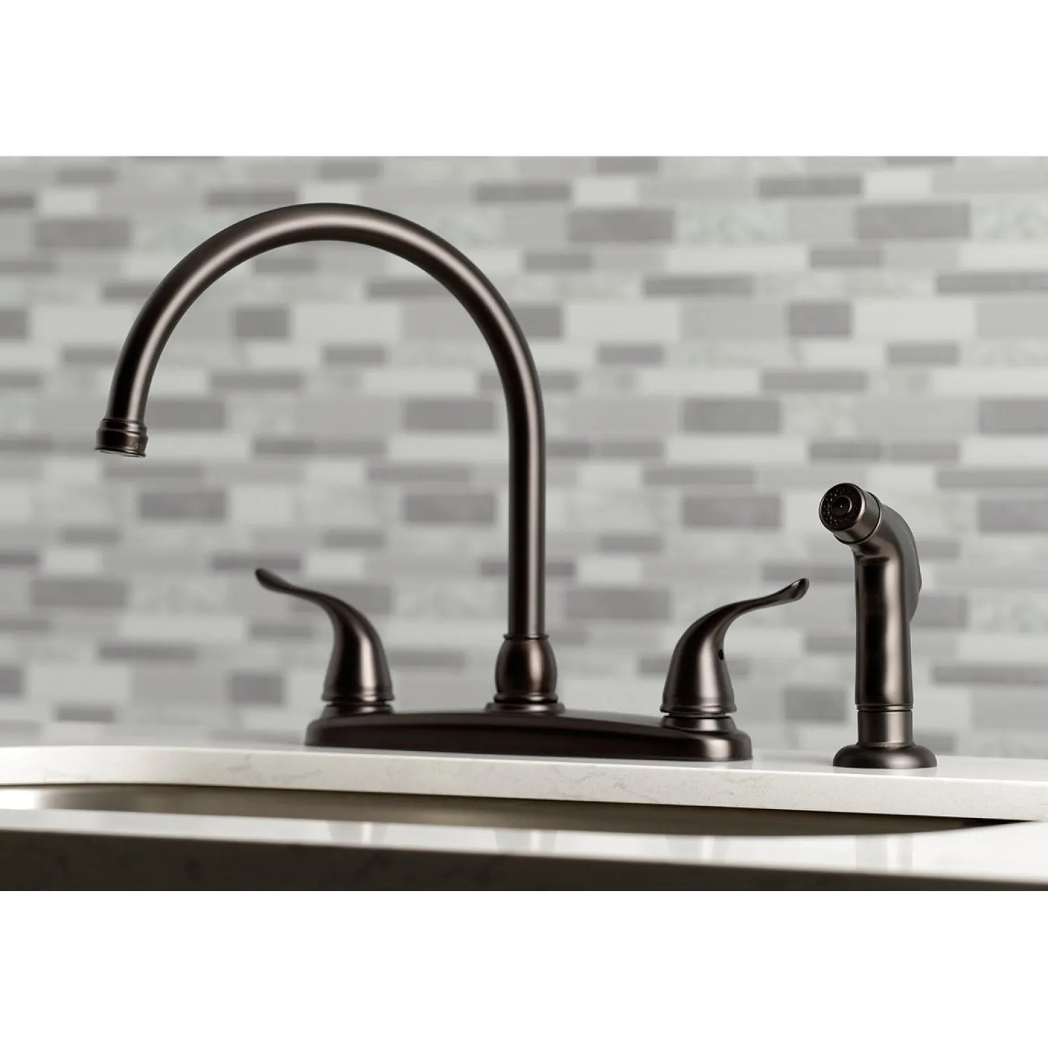 New Yosemite 8-Inch Centerset Kitchen Faucet with Sprayer Faucets With Side Spray