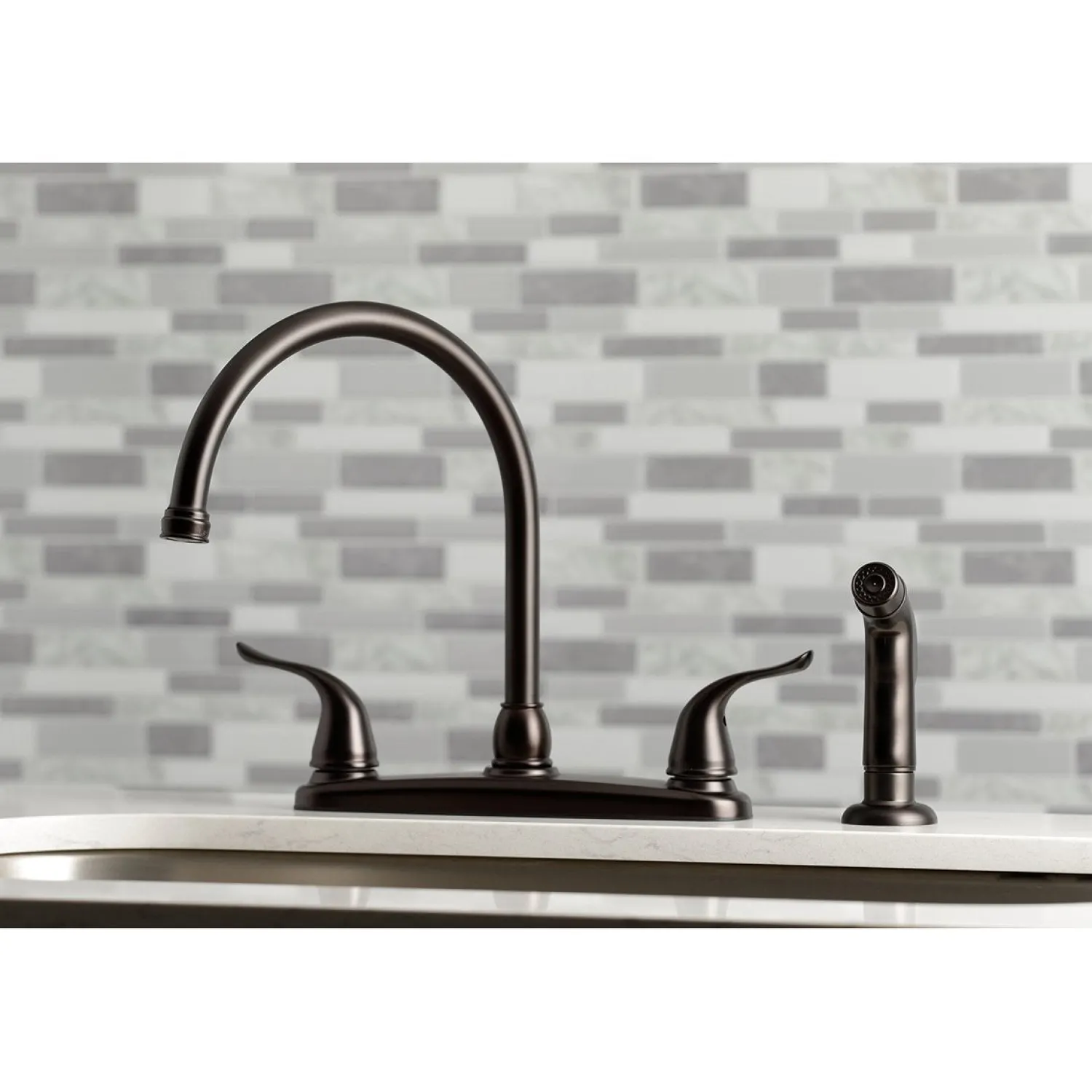 New Yosemite 8-Inch Centerset Kitchen Faucet with Sprayer Faucets With Side Spray