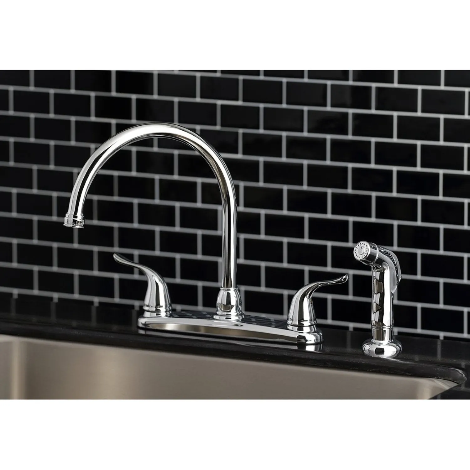 New Yosemite 8-Inch Centerset Kitchen Faucet with Sprayer Faucets With Side Spray