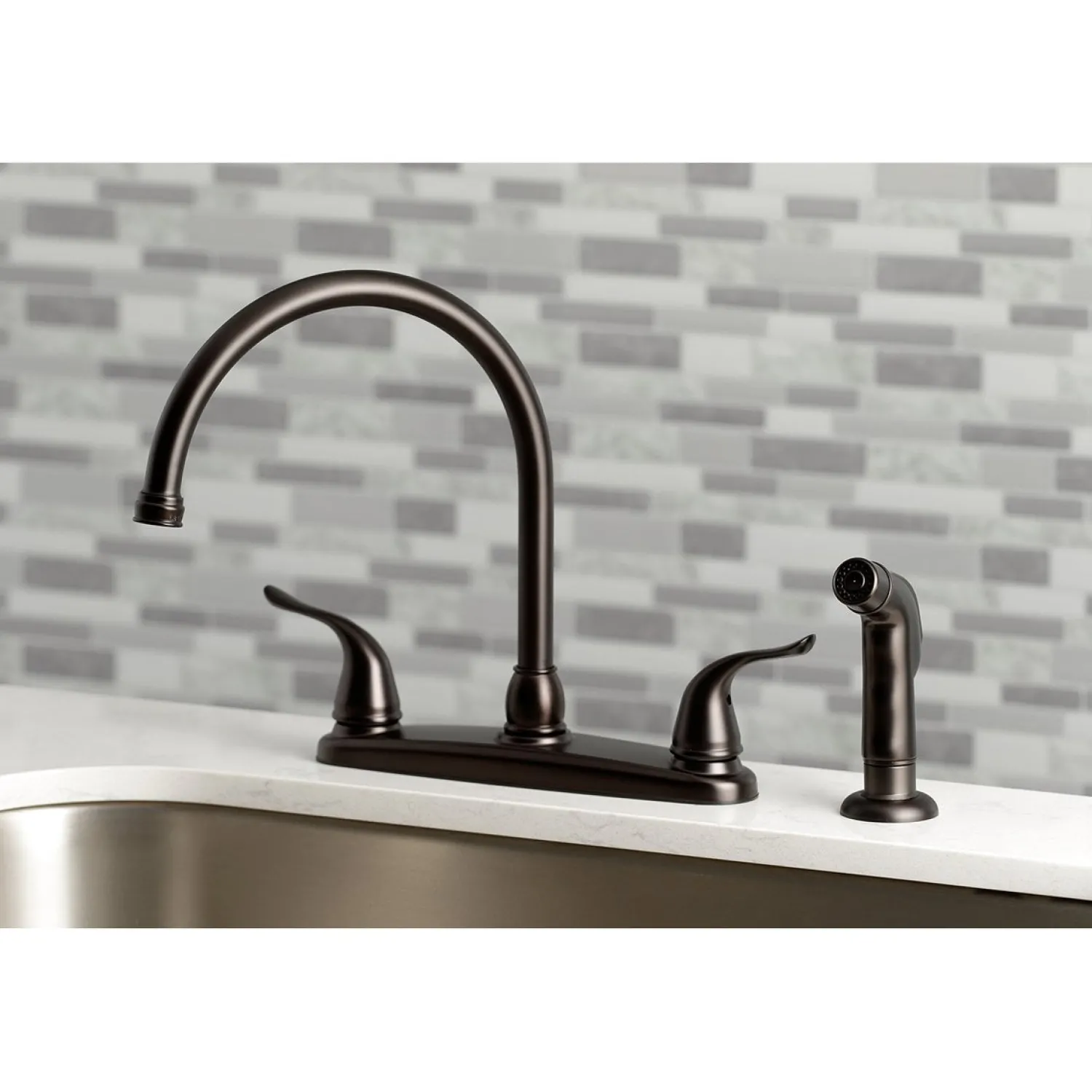 New Yosemite 8-Inch Centerset Kitchen Faucet with Sprayer Faucets With Side Spray