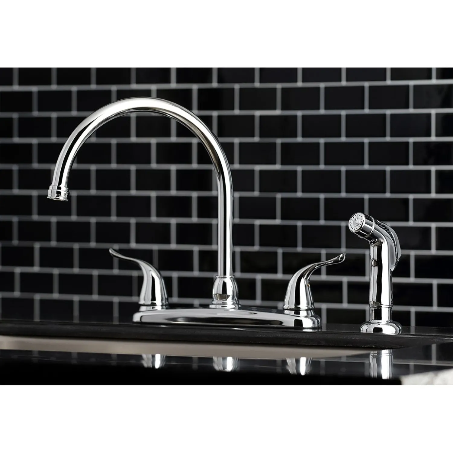 New Yosemite 8-Inch Centerset Kitchen Faucet with Sprayer Faucets With Side Spray