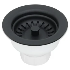Outlet 3.5″ Kitchen Basket Strainer Drain in Matte Black Sink Drains, Disposer Flanges & Air Gaps