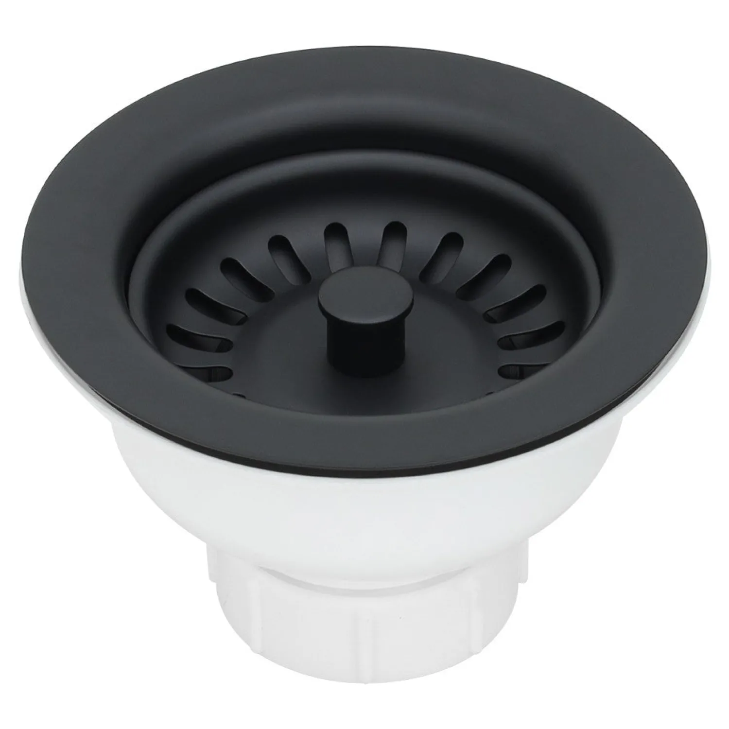 Outlet 3.5″ Kitchen Basket Strainer Drain in Matte Black Sink Drains, Disposer Flanges & Air Gaps